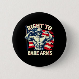 Right To Bare Arms George Washington Bodybuilder G 6 Cm Round Badge