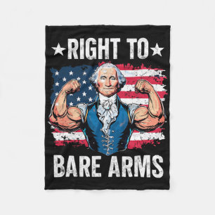 Right To Bare Arms George Washington Bodybuilder G Fleece Blanket