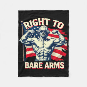 Right To Bare Arms George Washington Bodybuilder G Fleece Blanket