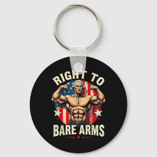 Right To Bare Arms George Washington Bodybuilder G Key Ring