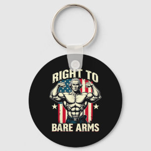 Right To Bare Arms George Washington Bodybuilder G Key Ring