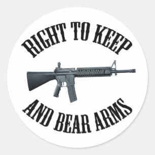Right To Keep And Bear Arms AR-15 Classic Round Sticker