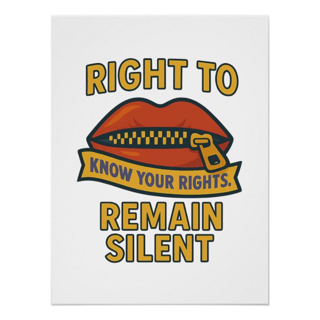Right to Remain Silent: Know Your Rights Poster (Front)