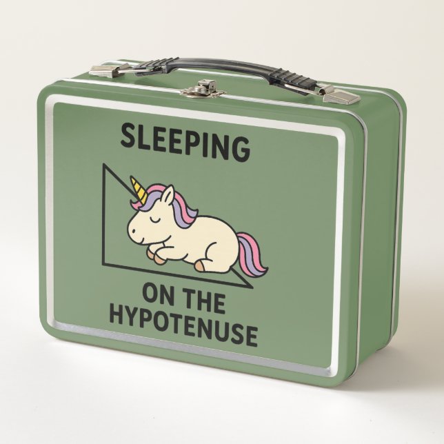 Right Triangle & a Unicorn Sleeping  Metal Lunch Box (Front)
