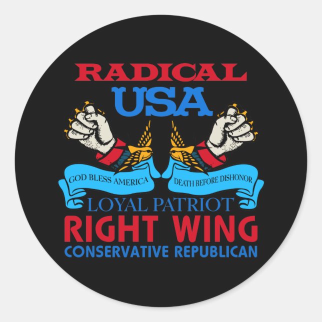Right Wing Conservative Classic Round Sticker (Front)