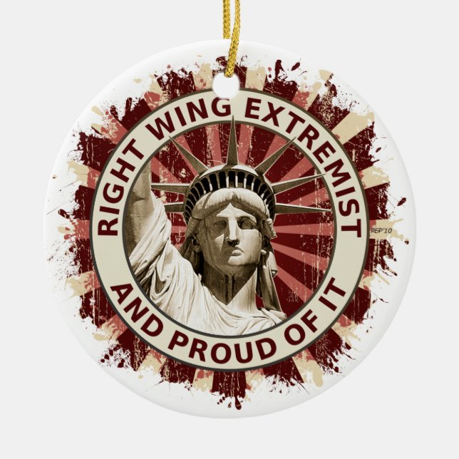 Right Wing Extremist Ceramic Tree Decoration (Front)