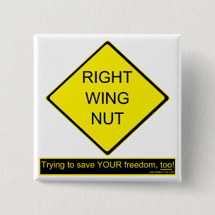 Right Wing Nut 15 Cm Square Badge
