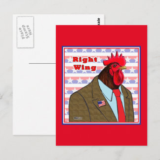 Right Wing Rooster Postcard