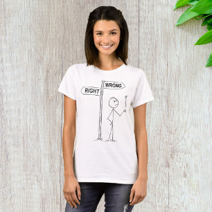 Right Wrong Illustration T-Shirt