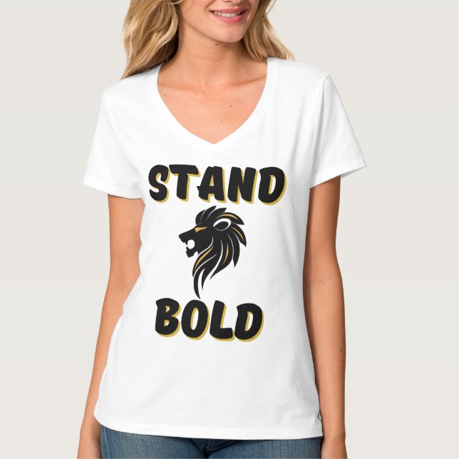 Righteous Stand Bold As Lions Women's V-Neck T-Shirt (Front)