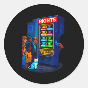 Rights Behind A Paywall Funny Satire Gift  Classic Round Sticker