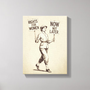 Rights for Women, Vintage Feminist Suffragette Art Canvas Print