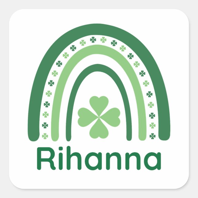 Rihanna Name Clover Boho Rainbow Square Sticker (Front)
