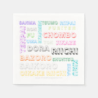 Riichi mahjong napkin - one font, many colours