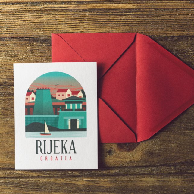 Rijeka Croatia Vintage Travel  Magnet Postcard (Rijeka Croatia Vintage Travel Magnet Postcard)