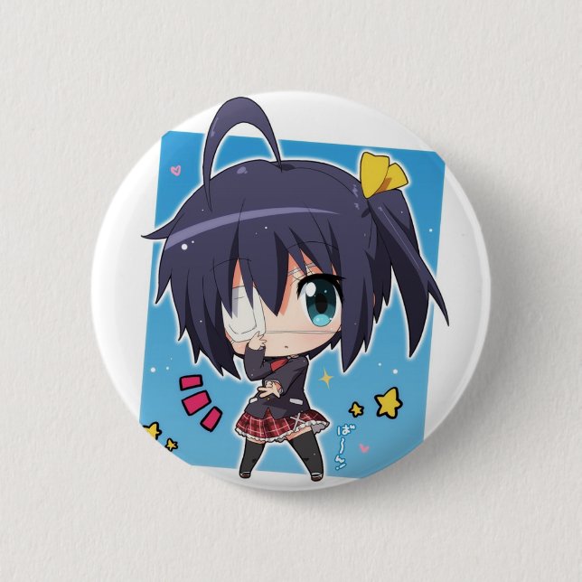 Rikka Takanashi chibi (Chuunibyou_Anime) 6 Cm Round Badge (Front)
