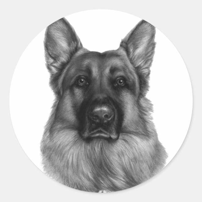 Rikko, German Shepherd Classic Round Sticker (Front)