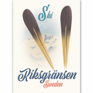 Riksgränsen Sweden Ski travel art