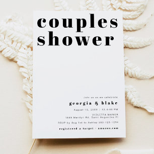 RILEY Bold Retro Typography Couples Shower Invitation