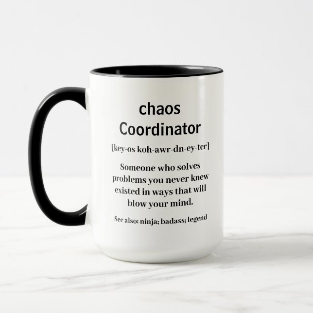 RILEY Chaos Coordinator Definition Office Coworker Mug (Left)
