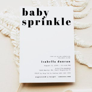 RILEY Modern Bold Contemporary Baby Sprinkle Invitation