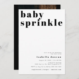 RILEY Modern Bold Contemporary Baby Sprinkle Invitation
