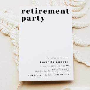 RILEY Modern Bold Contemporary Retirement Party Invitation