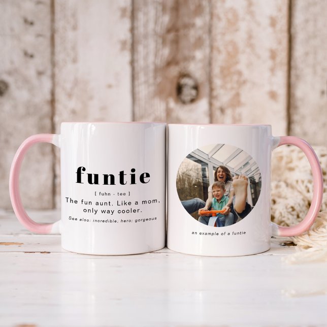 RILEY Modern Cute Funtie Definition Photo Auntie Mug (Creator Uploaded)