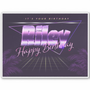 Riley Name Vorname lila retro Sticker Geburtstag