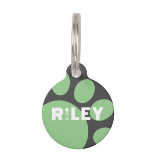 Riley Paw Print Cat Pet ID Tag