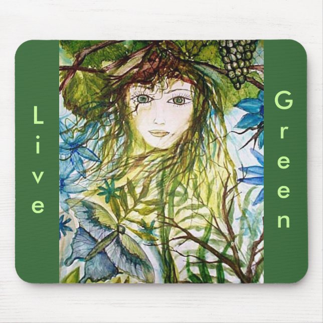 RIMAS WORLD, Live, Green Mouse Pad (Front)