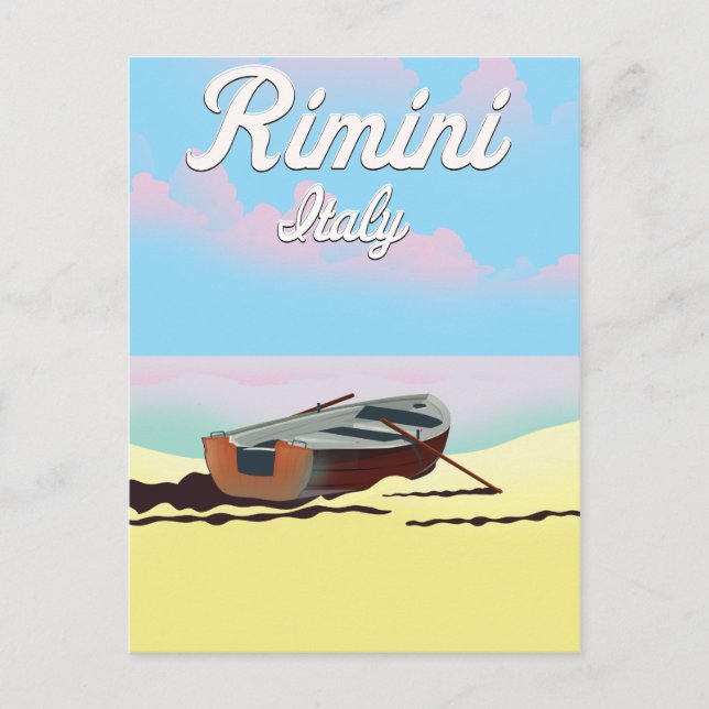 Rimini Italy beach poster Postcard (Front)
