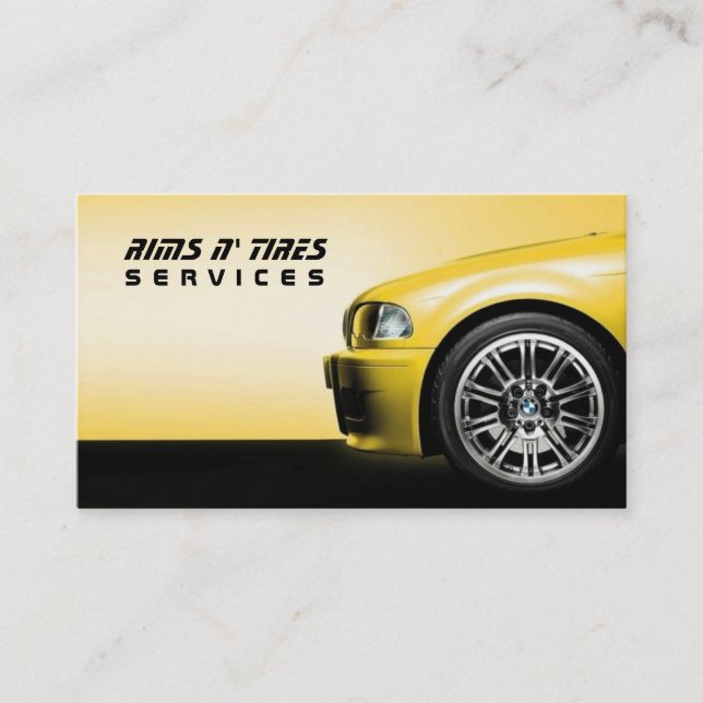 Rims n Tires Services Auto Business Card (Front)