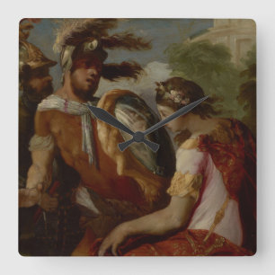 Rinaldo and the Mirror-Shield, c.1650-55 Square Wall Clock