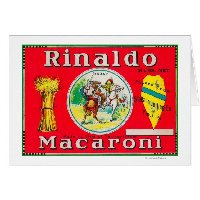 Rinaldo Macaroni LabelPhiladelphia, PA (Front Horizontal)