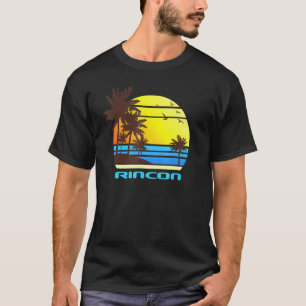 Rincon Beach Surf Sail Sunset Palms Ocean Vacay T-Shirt