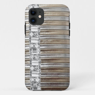 Rinestones Silver & Gold  faux Leather IPHONE CASE