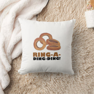 Ring-A-Ding-Ding Onion Ring Rings Junk Food Foodie Cushion