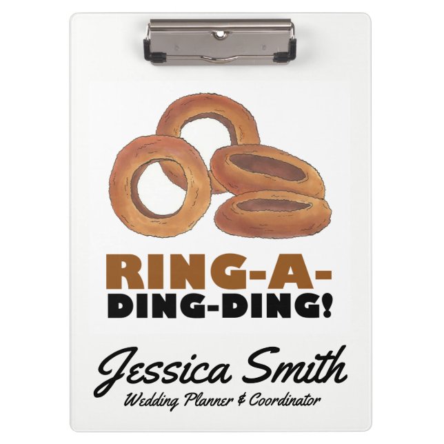 Ring-a-Ding-Ding Personalised Wedding Planner Gift Clipboard (Front)