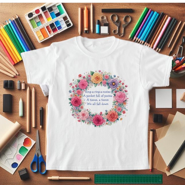 Ring a Ring O Roses T-Shirt ("Ring a Ring O roses" Beautiful modern girls tee shirt.)