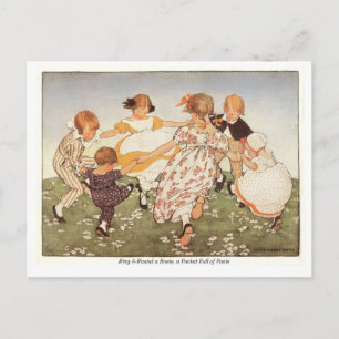Ring A-Round a Rosie Nursery Rhyme Postcard