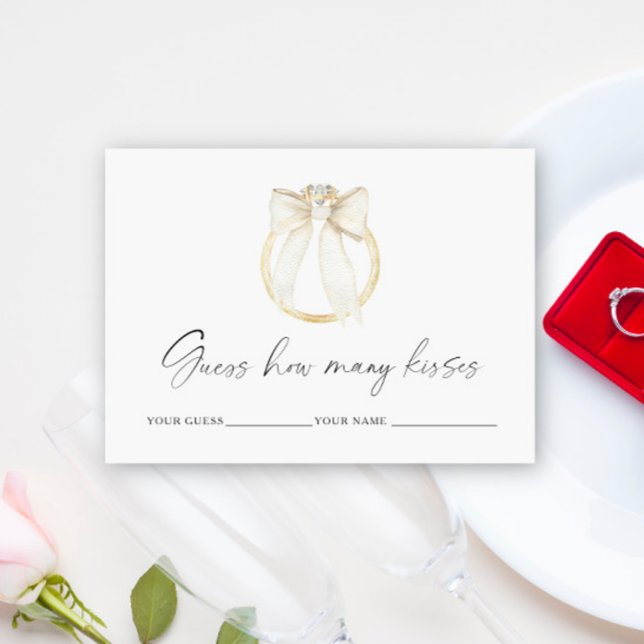 ring and bow How many kisses bridal game Enclosure Card (Creator Uploaded)