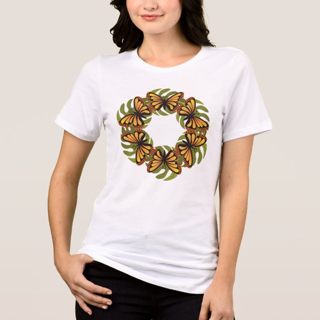 Ring around monstera leaves Tri-Blend shirt (Front)