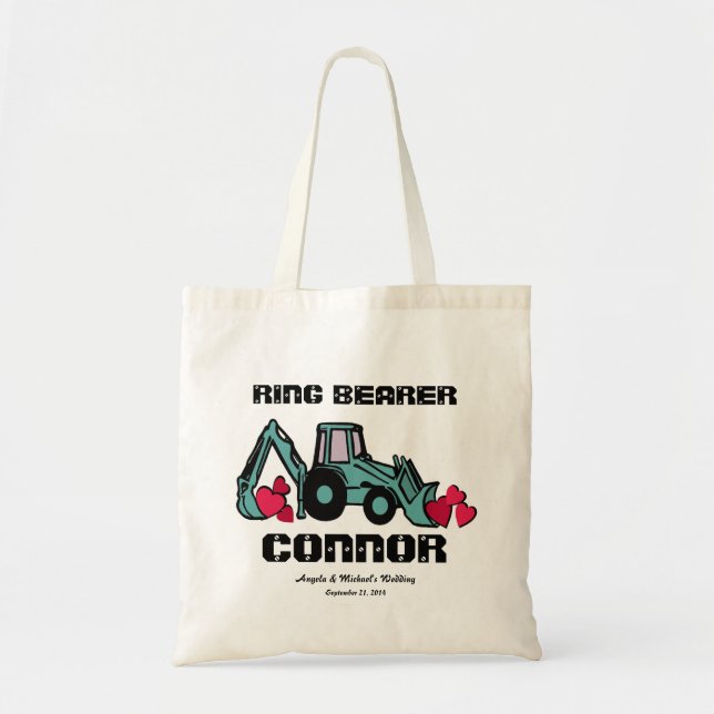 Ring Bearer Back Hoe Tote Bag (Front)