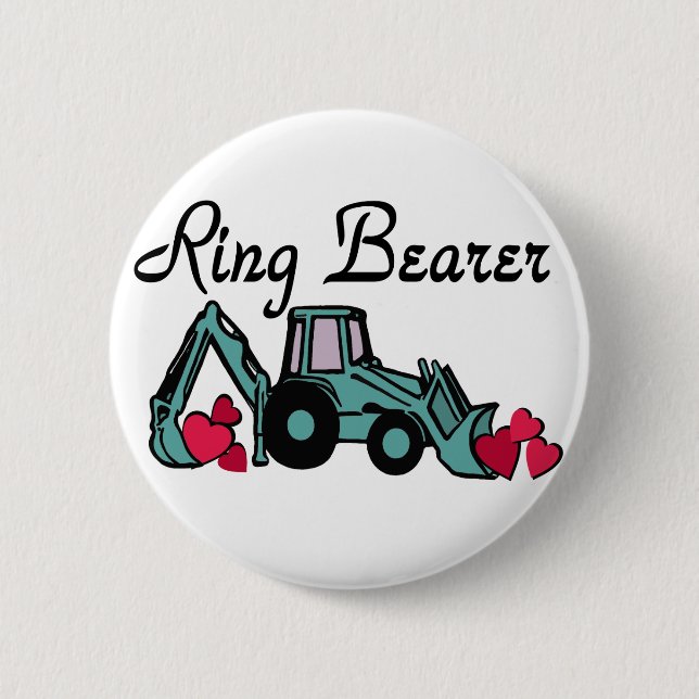 Ring Bearer Backhoe 6 Cm Round Badge (Front)