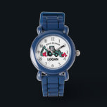 Ring Bearer Backhoe and Hearts<br><div class="desc">Construction backhoe full of hearts for your ring bearer.  This watch makes the perfect wedding thank you gift for a special little ring bearer.  Personalise with a name to make it extra special.</div>