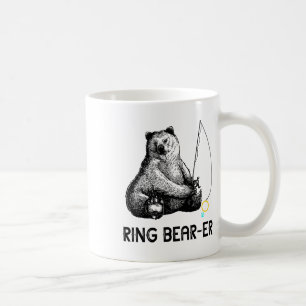 Ring Bearer Bear Fishing Wedding Party Security Ri Coffee Mug