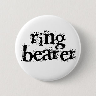 Ring Bearer Black Text 6 Cm Round Badge