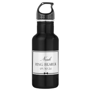 Ring Bearer Black & White Bowtie Wedding Kids 532 Ml Water Bottle