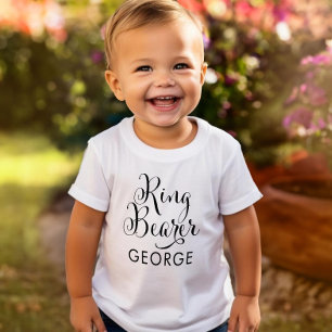 Ring Bearer Calligraphy Wedding Name Toddler T-Shirt